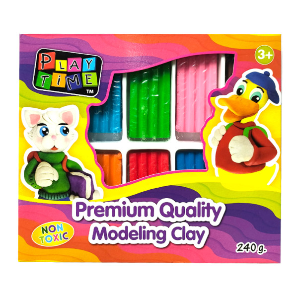 Đất nặn 10 màu + dao cắt 240g 013-TR10240 (Play Time)